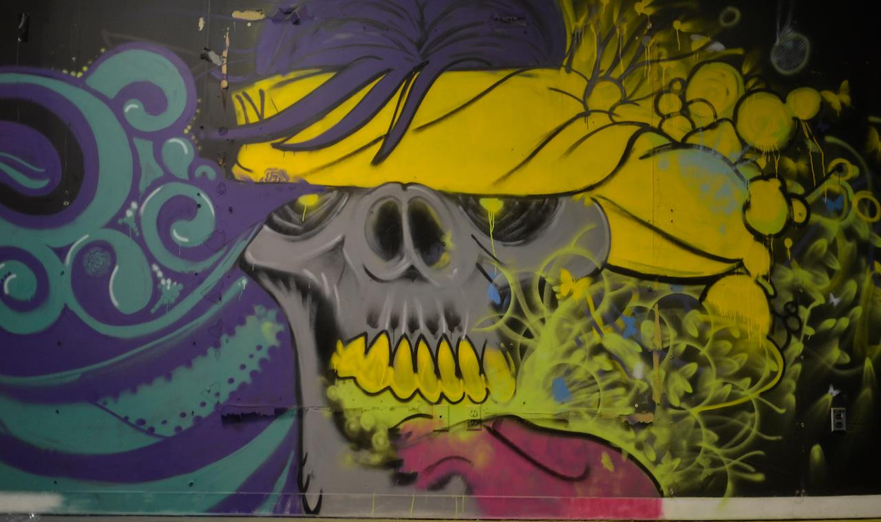 Painted a large wall in Hampton, VA First time using spray paint on a mural piece circa 2012